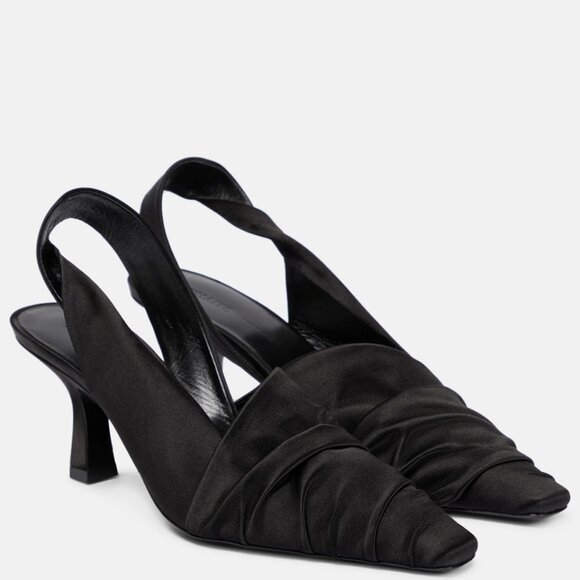 Khaite Water Satin Slingback Pumps in Black 38.5 8.5 - Picture 1 of 11